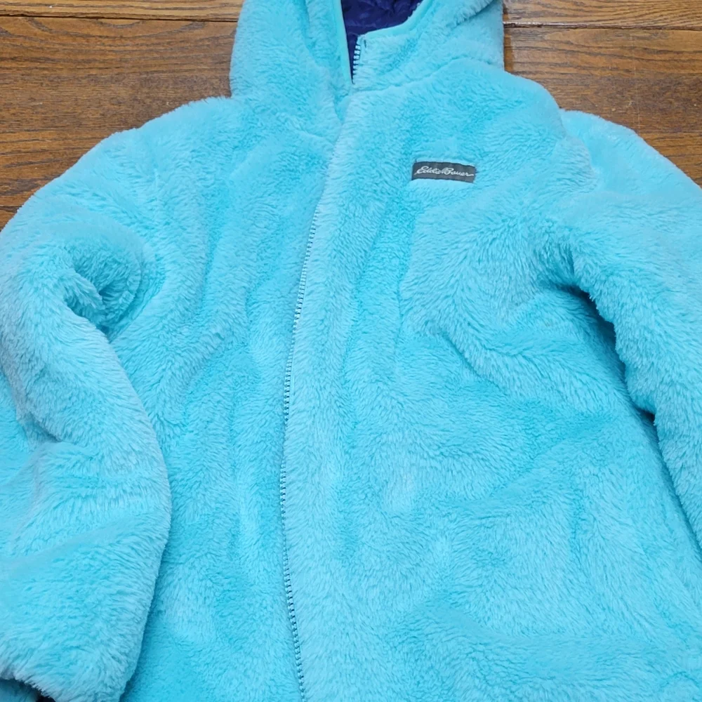 Eddie Bauer Aqua Faux Fur Jacket